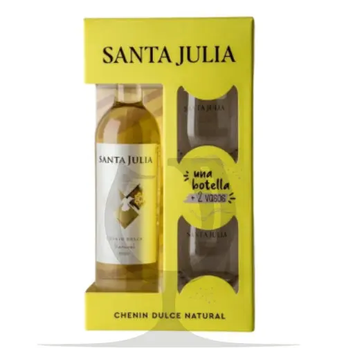 Santa Julia Chenin Dulce Estuche+2 Vasos - 750cc