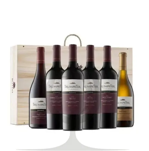 Trumpeter Reserva Estuche Madera Pin-CB-MB-Blend-Petit-Chard - 6 x 750cc